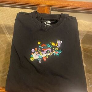 Embroidered Nike Black Tee